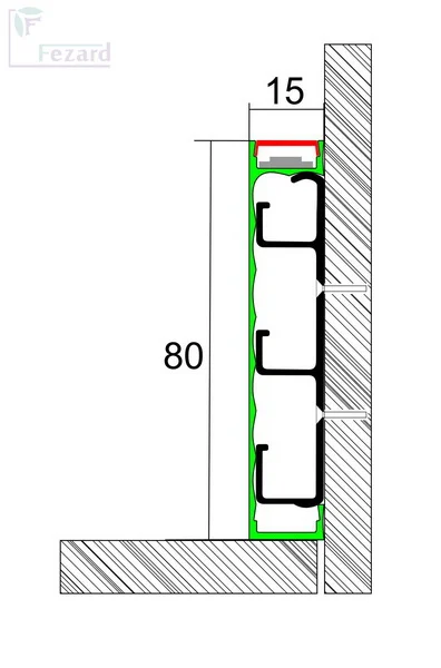 Алюминиевый плинтус Fezard Кабельный ALP-G80-LA Алюминий 80*15*2500 мм в Казани