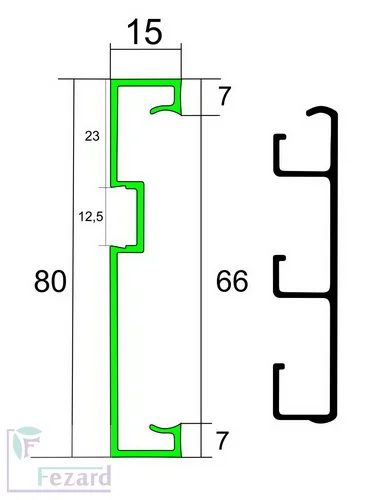 Алюминиевый плинтус Fezard Кабельный ALP-G80-LF Алюминий 80*15*2500 мм в Казани