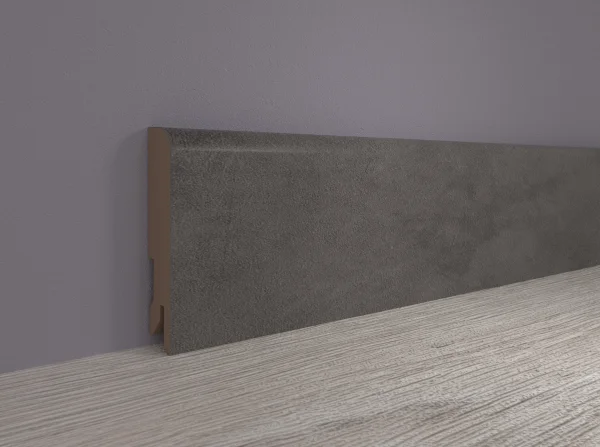 Плинтус MDF Bonkeel 24064 Бетон Лофт Графит (100х16х2400 мм) в Казани