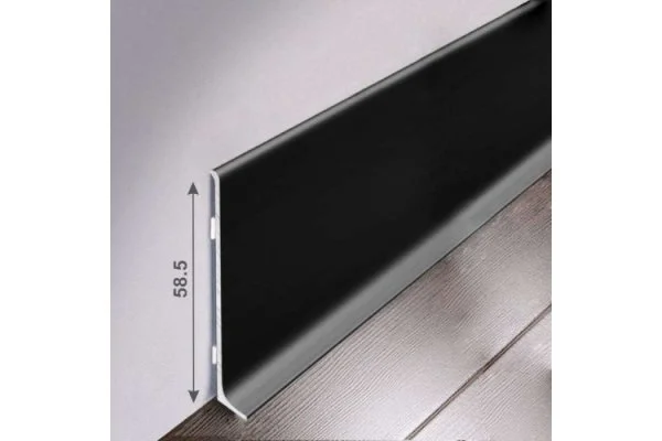 Алюминиевый плинтус Bonkeel ПЛ60 515л Черный (58,5х11,2х2500мм) в Казани