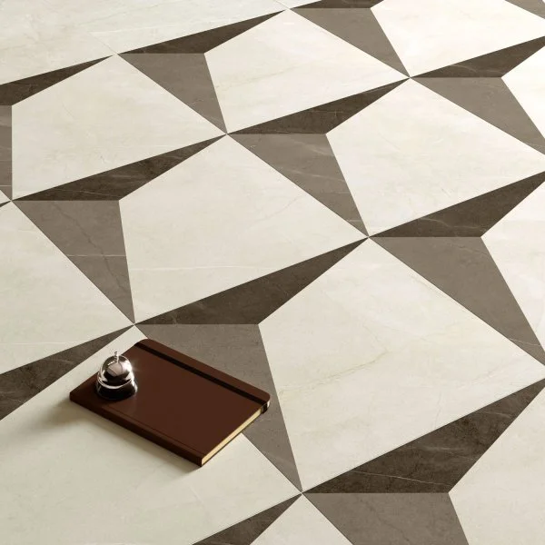 Керамогранит Coliseum Фьямма Уайт Вставка Фрэйм 60х60 (Натуральный и Реттифицированный) в Казани