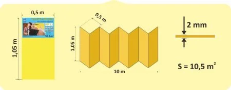 Подложка Солид 2мм гармошка желтая (10.5 м2) в Казани