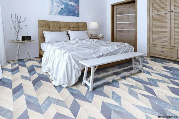 Пробковое покрытие CorkStyle Chevron Blue (1235*305*6 мм) HC в Казани