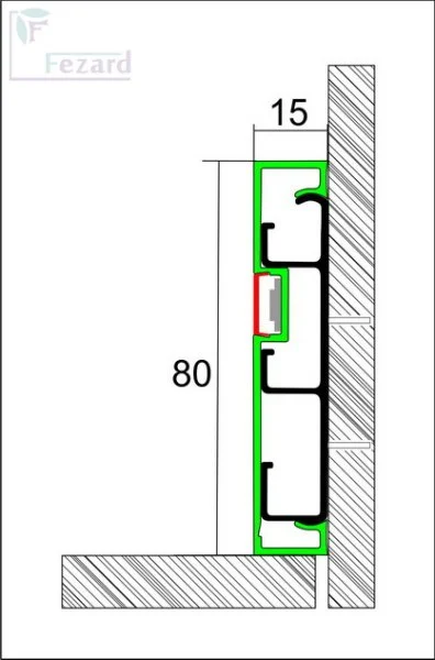 Алюминиевый плинтус Fezard Кабельный ALP-G80-LF Алюминий 80*15*2500 мм в Казани
