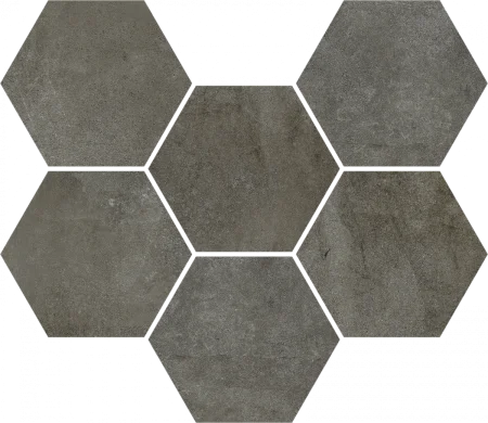 Керамогранит Coliseum Экспо Дарк Мозаика Гексагон (Натуральная, 25х29) в Казани