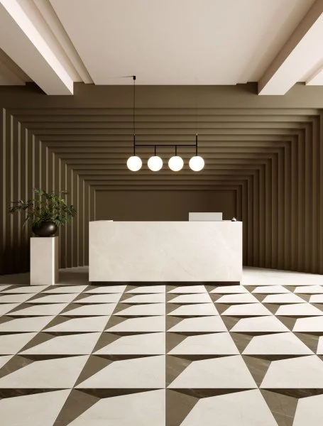 Керамогранит Coliseum Фьямма Уайт Вставка Фрэйм 60х60 (Натуральный и Реттифицированный) в Казани