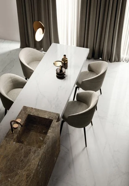 Керамогранит Italon Шарм Делюкс Бьянко Микеланджело 60х120 (Паттинированная и реттифицированная) в Казани