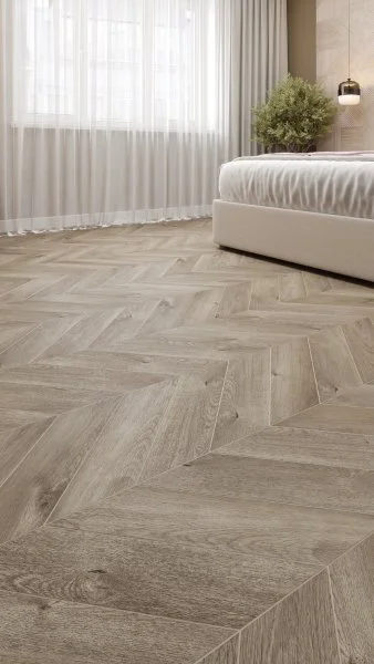 Кварц-виниловая плитка Alpine Floor Chevron Дуб Натур. Отбеленный ECO 20-3 (2,5 мм. 43 класс) в Казани