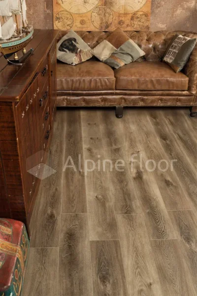 Кварц-виниловая плитка Alpine Floor Premium XL Дуб Коричневый ЕСО 7-9, 8 мм. 43 класс в Казани