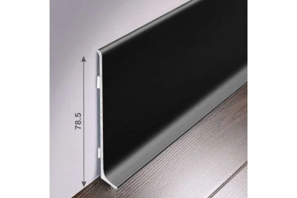 Алюминиевый плинтус Bonkeel ПЛ80 515л Черный (78,5х11,2х2500мм) в Казани